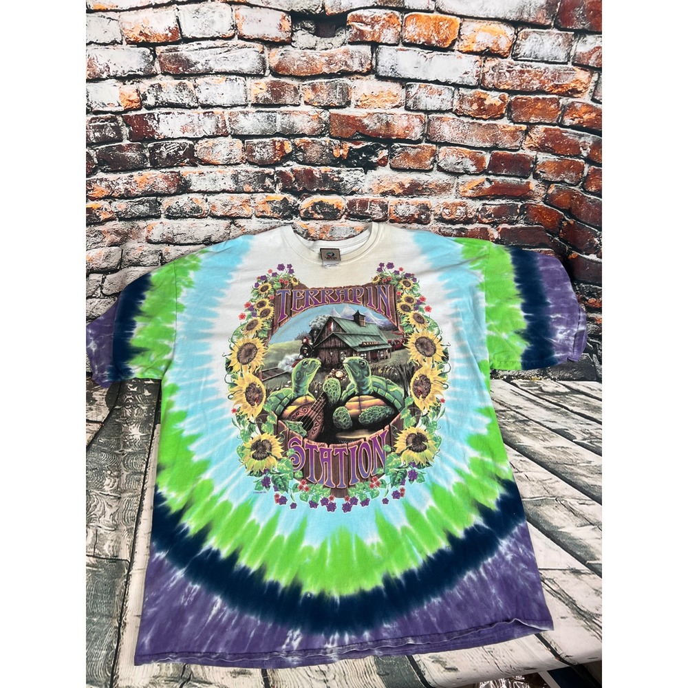 Vintage 1999 Liquid Blue Grateful Dead Terrapin Station Tie Dye T-Shirt 2XL Mens